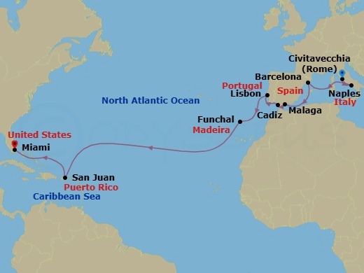Itinerary map