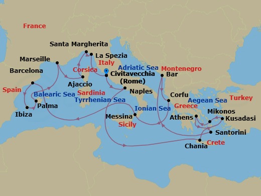 Itinerary map