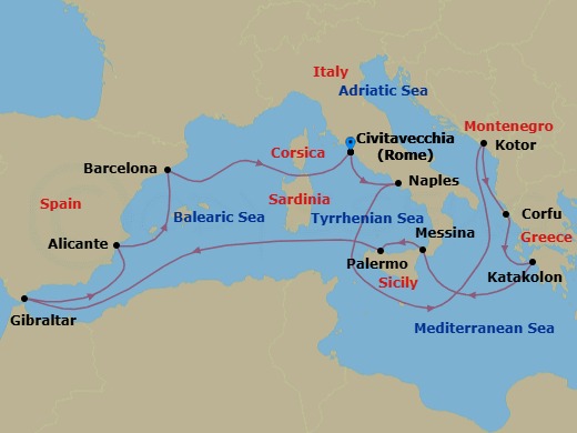 Itinerary map