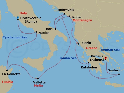 Itinerary map