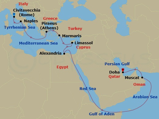 Itinerary map