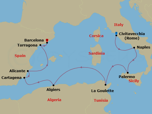 Itinerary map
