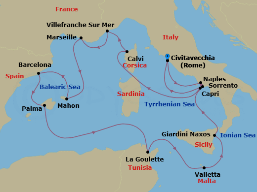 Itinerary map