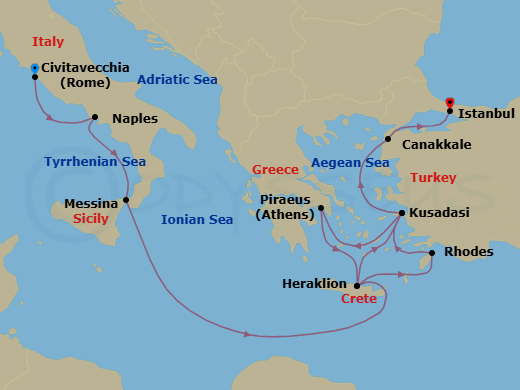 Itinerary map