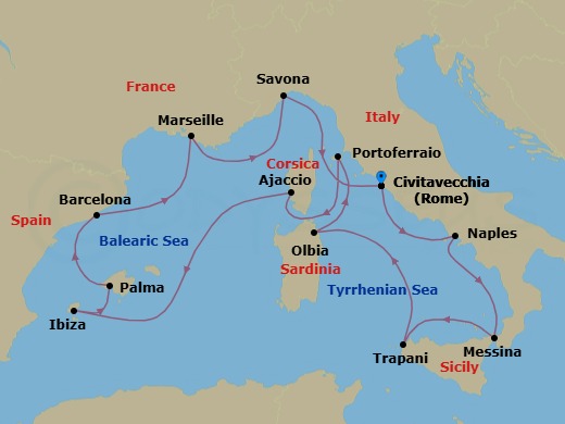 Itinerary map