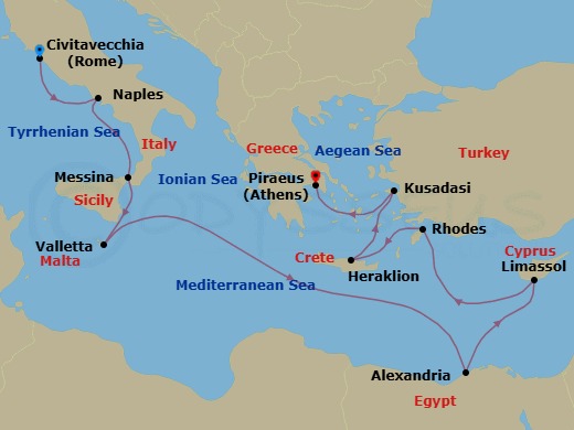 Itinerary map