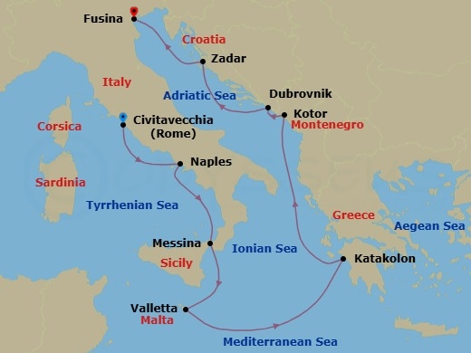 Itinerary map
