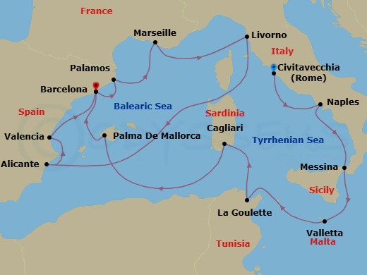 Itinerary map