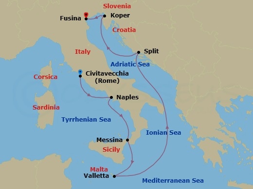 Itinerary map