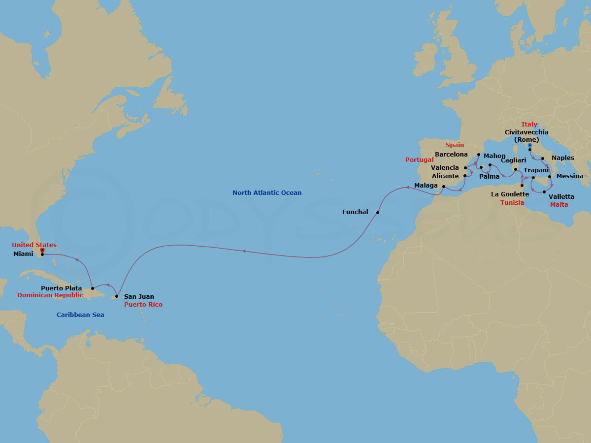 Itinerary map