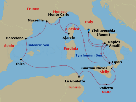 Itinerary map