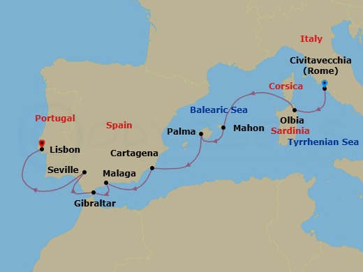 Itinerary map