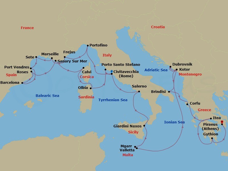 Itinerary map