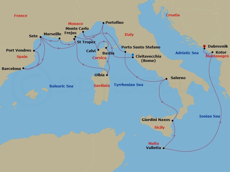 Itinerary map