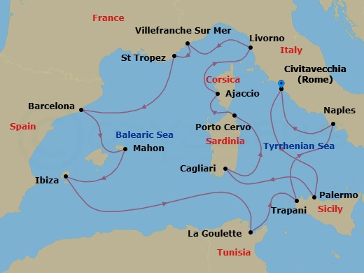 Itinerary map