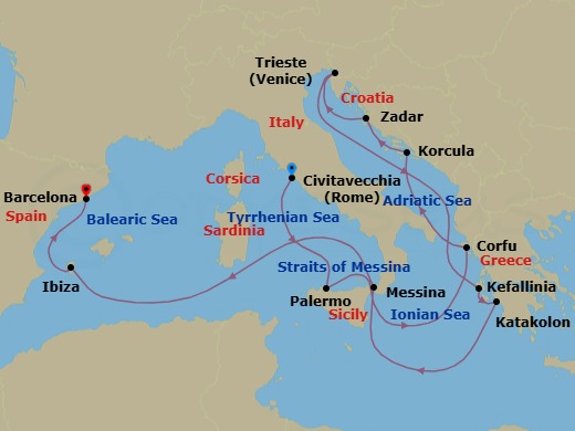 Itinerary map