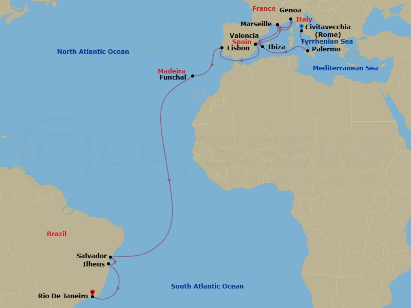 Itinerary map