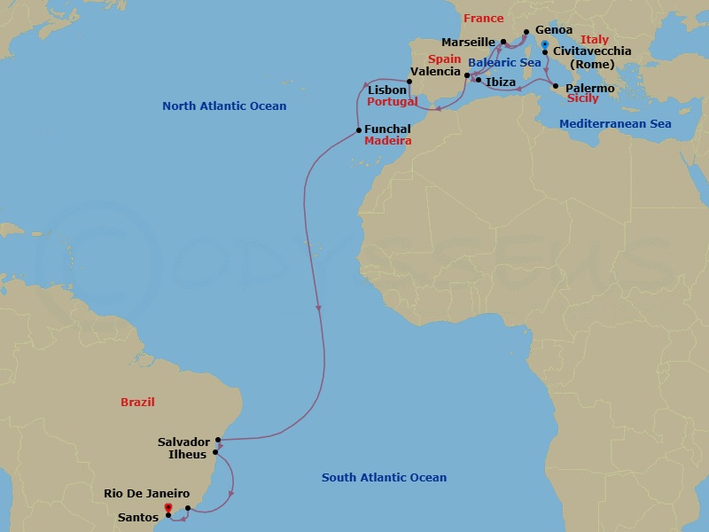 Itinerary map