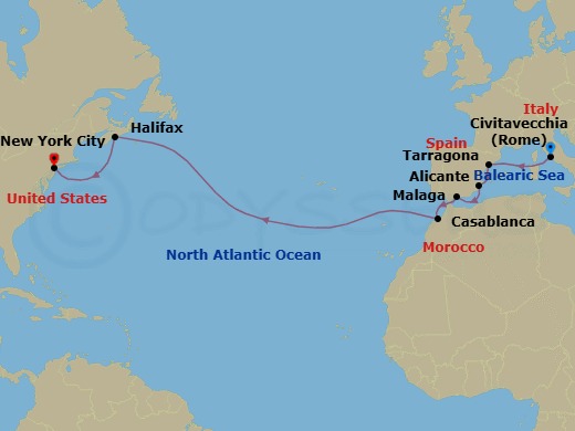 Itinerary map