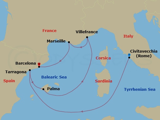 Itinerary map