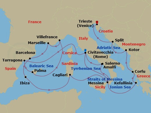Itinerary map