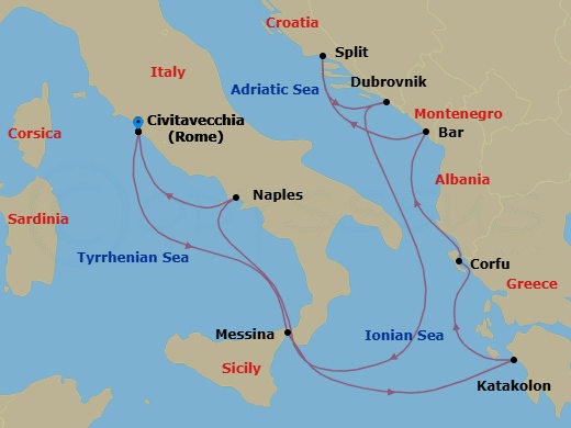 Itinerary map