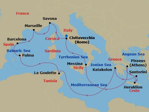 Itinerary map