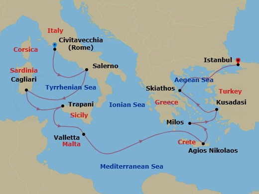 Itinerary map
