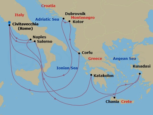 Itinerary map