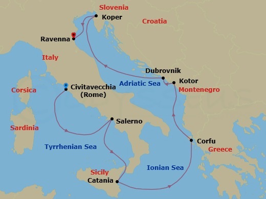 Itinerary map