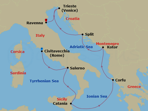 Itinerary map