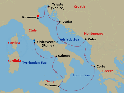 Itinerary map