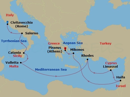 Itinerary map