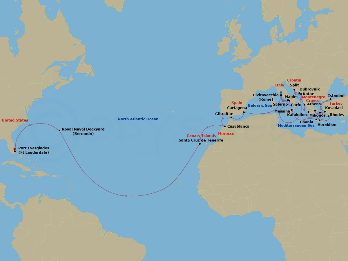 Itinerary map