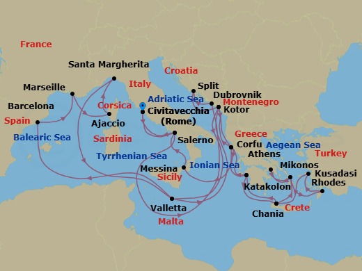 Itinerary map