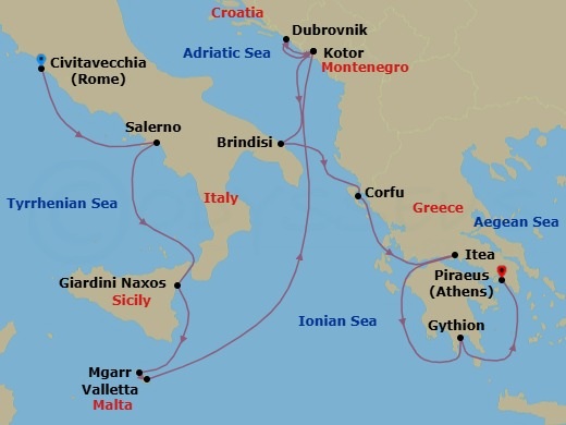 Itinerary map