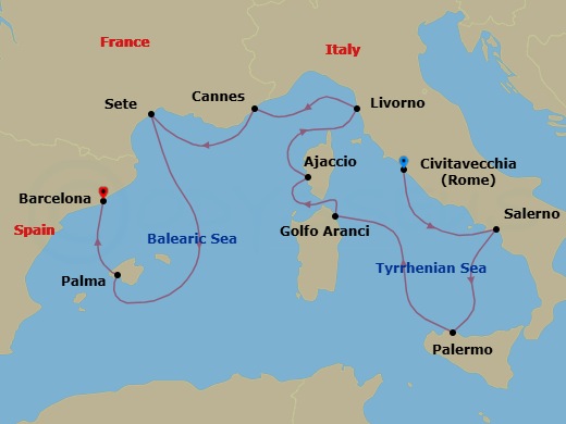 Itinerary map