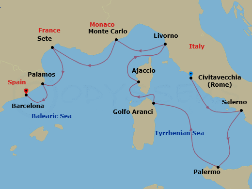 Itinerary map