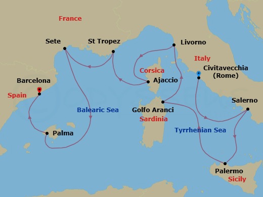 Itinerary map