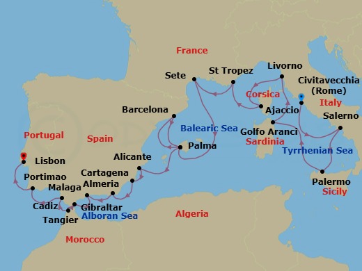 Itinerary map