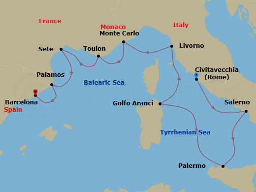 Itinerary map