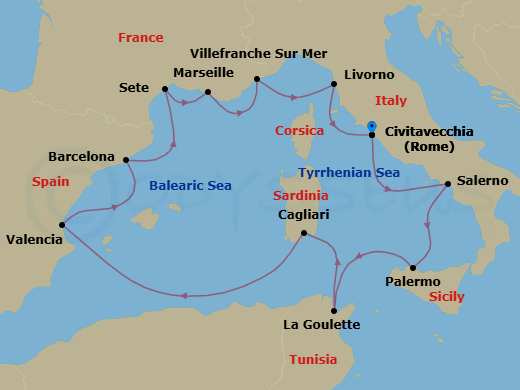 Itinerary map
