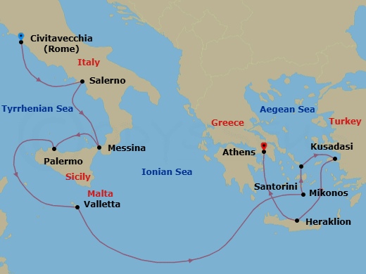Itinerary map