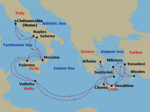 Itinerary map