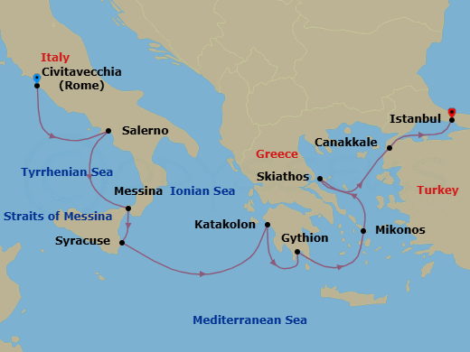 Itinerary map