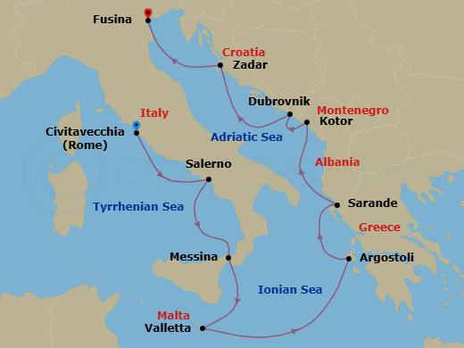 Itinerary map