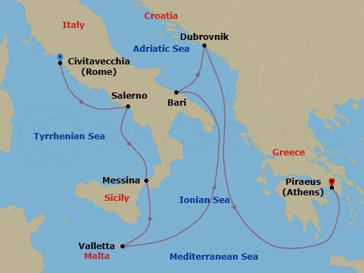 Itinerary map