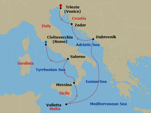 Itinerary map
