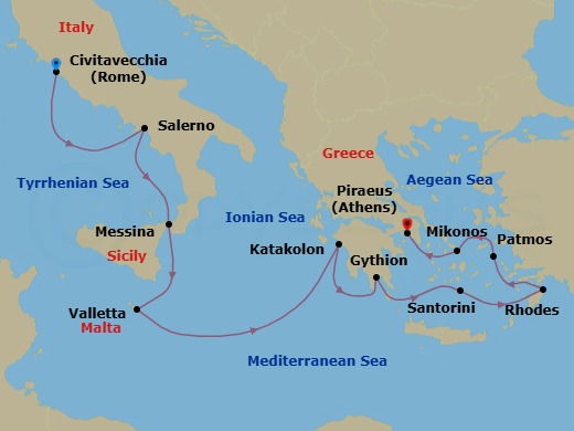 Itinerary map