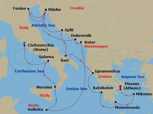 Itinerary map